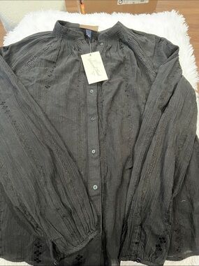Universal Thread Black Lightweight Button-Up Shirt Jacket